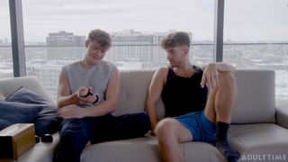 Carter Collins and Oliver Marks stick their dicks in a fleshlight