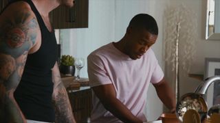 West, Amelia and Joon in a bi threesome in the kitchen!