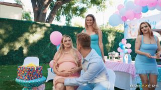 Meagan Moore and Isa Bella fuck Van Wylde at his wife's party