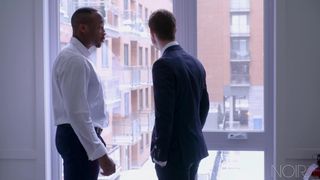 Benjamin closes the deal with his mouth on Trent's cock