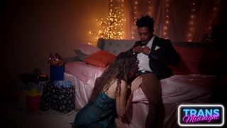 Sadie Sunstone takes a big, black cock while wearing her sexy dress