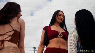 Lesbian, Big Boobs, Brunette , XXX Scenario, Threesome , Cunnilingus, Upskirt