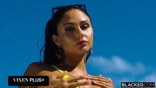Ariana Marie enjoys two black cocks ravishing her holes
