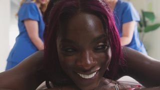 Ana teaches Yhivi and Demi how to massage her pussy