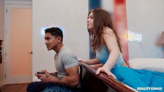 Arin Jones sucks roommate Alana Rose's pussy after gaming