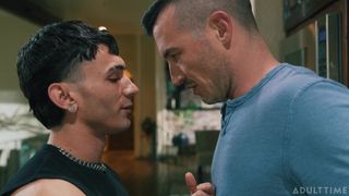 Siren Santiago seduces sad stepdad Derek Kage with intimate anal sex