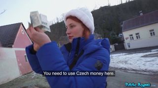 Sexy redhead Jacky Liz Hyde gets fucked standing doggystyle
