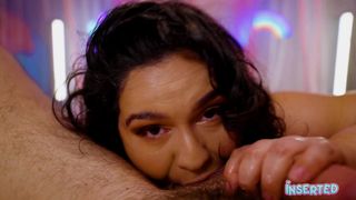 Karla Lane gives sloppy oral after cumming hard alone!