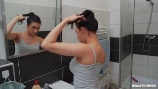Emily Pink feels horny after arriving to the hostel!